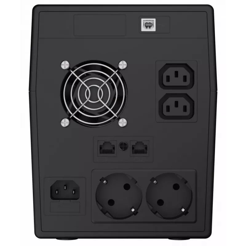 Fonte de alimentação ininterrupta Green Cell UPS09 — Line-Interactive 3 kVA / 1400 W, 230 V, LCD, torre, 5 tomadas Type-F