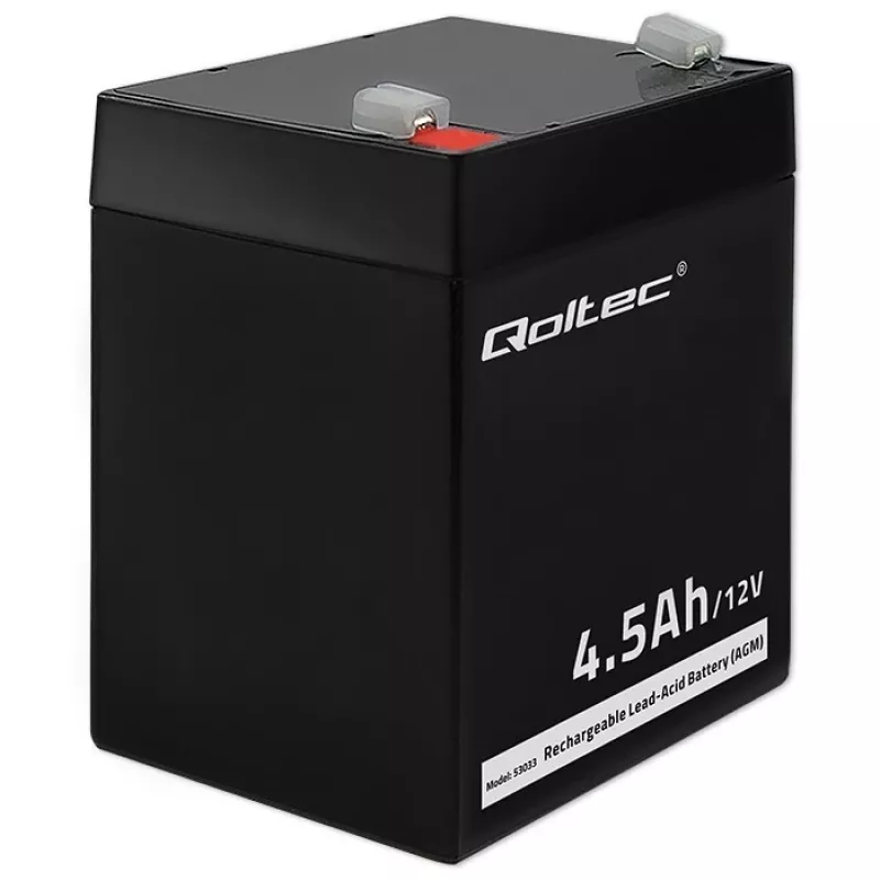 Qoltec 53033 bateria AGM 12 V 4,5 Ah, máx. 1,35 A, sem manutenção