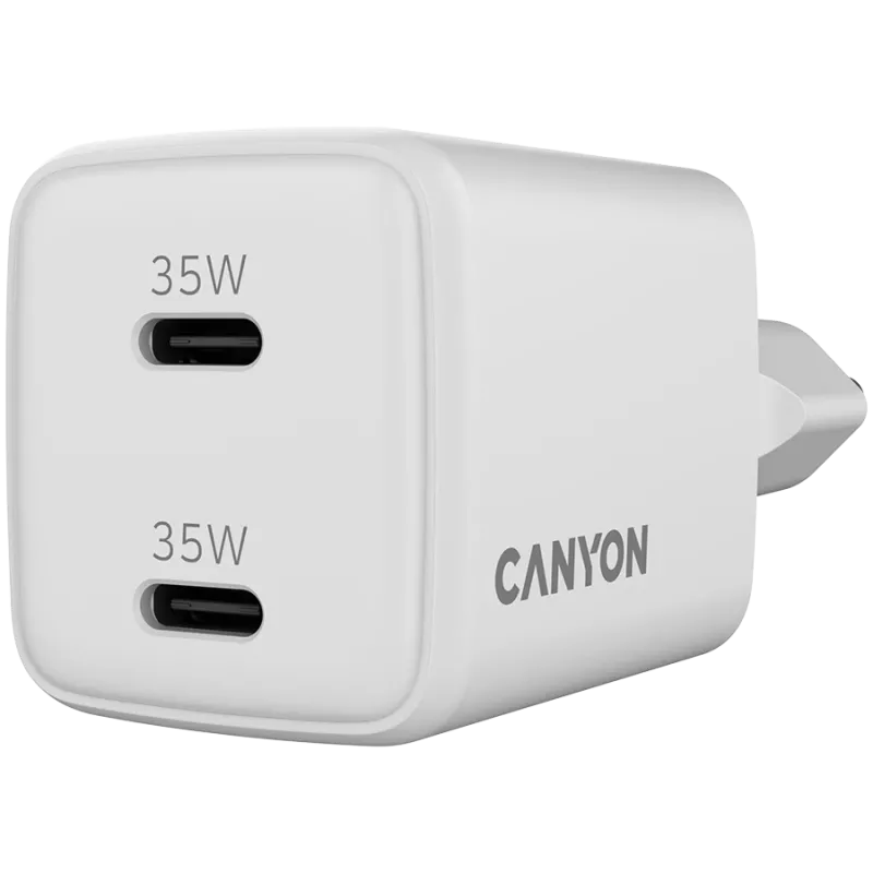Canyon CU35CC GaN 35 W 2xPD carregador de parede, branco