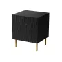 Conjunto de mesas de cabeceira 2 unid. cama meble JUNGLE — 53,5×40,5×44 cm, preto mate MDF/aglomerado, pernas douradas
