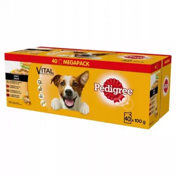 Comida húmida para cães Pedigree Vital Protection molho 100 g saqueta, pack de 40, cães adultos, sabor a frango, 82,5% humidade