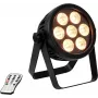 Projetor LED EUROLITE 4C-7 Silent fino 7W RGB – projetor compacto de palco/ambiente, saída RGB de 7W
