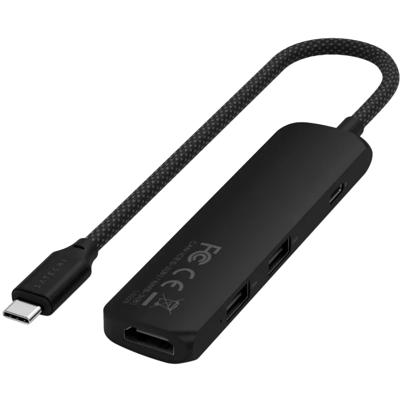 Hub de interface Satechi ST-P4SK USB Type-C 10000 Mbit/s preto