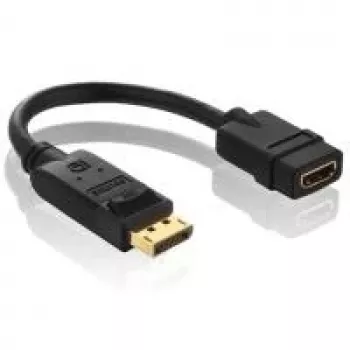 Purelink PureInstall PI155 - Adaptador de vídeo/áudio - DisplayPort / HDMI - 28 AWG - DisplayPort (M) - HDMI, 19 pinos (F) - 10 cm - Blindado - Preto (PI155)