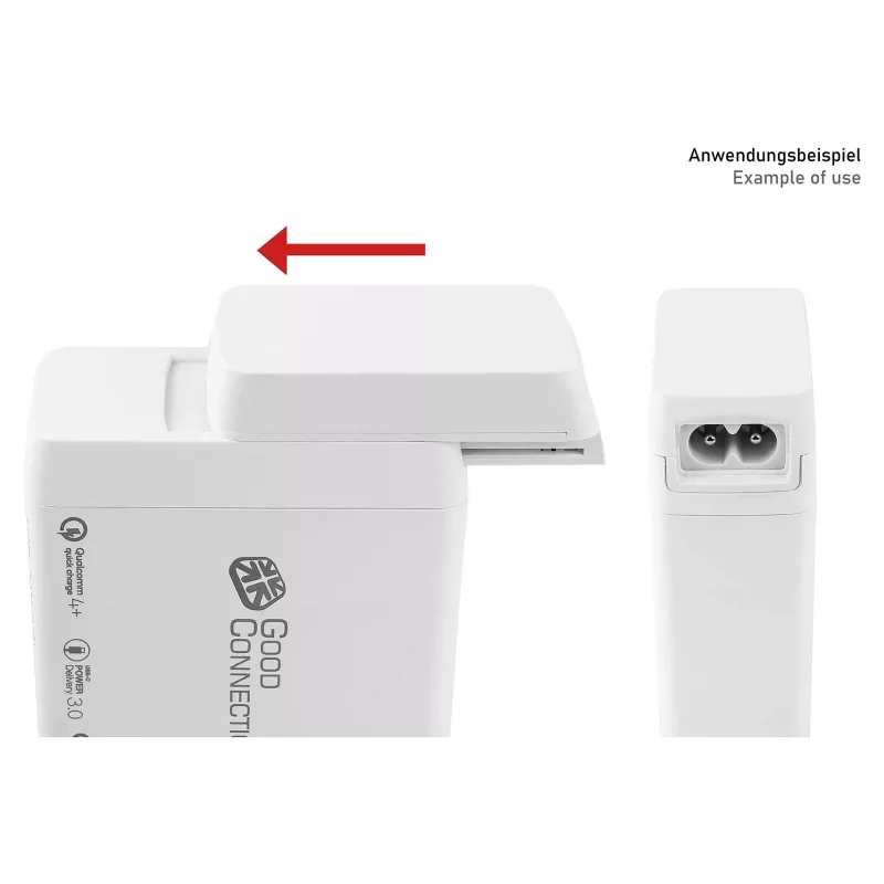 Adaptador de cabo de alimentação para carregadores Good Connections (PCA-WxxxW), branco (PCA-W008W)
