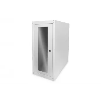 Caixa de computador Digitus com porta de vidro, com rodas, com fechadura, com ranhuras de ventilação