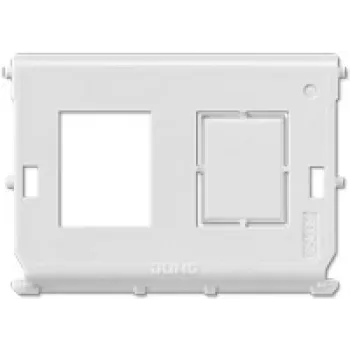 Placa de parede JUNG 54-2WE para tomadas modulares, branco, design sem parafusos