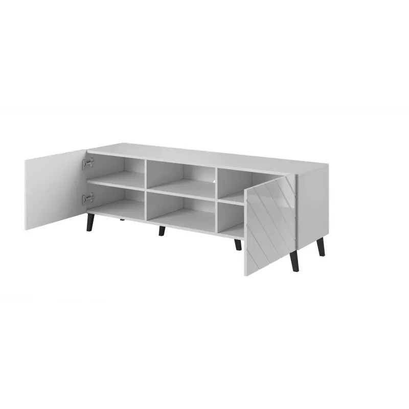 Móvel RTV ABETO 150x42x52 branco/branco brilhante