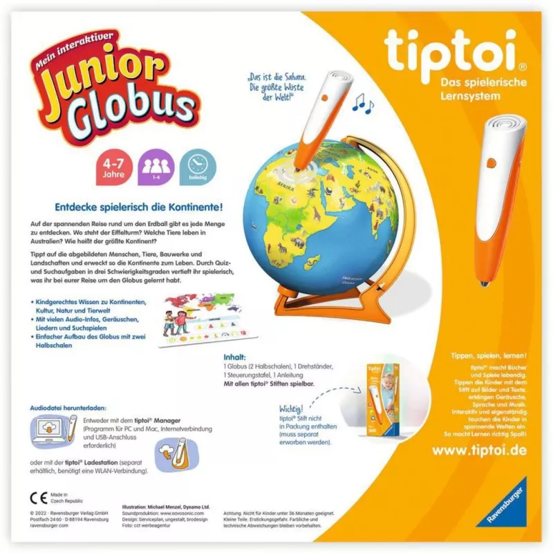Brinquedo educativo Ravensburger tiptoi Mein interaktiver Junior Globus