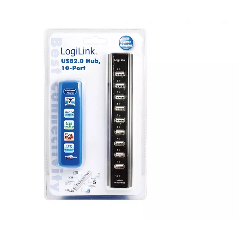 Hub USB LogiLink UA0096 480 Mbit/s preto
