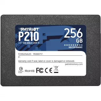 SSD SATA III 2,5 inch Patriot P210 256 GB — 500 MB/s leitura, 400 MB/s escrita, 7 mm