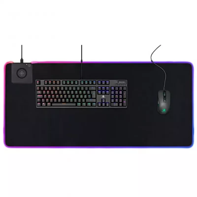 Deltaco GAM-092 - Preto - Monocromático - Neoprene - USB - Tapete de rato gaming