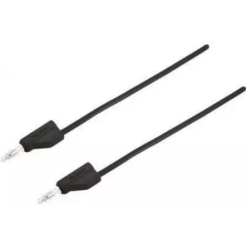 Cabo de teste VOLTCRAFT [ficha 4 mm - ficha 4 mm] 1,5 m preto MSB-300 (MSB-300-1.5-SW)