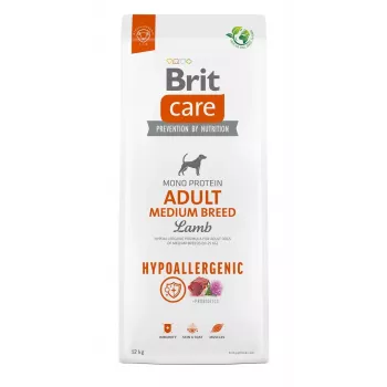 BRIT Care Hypoallergenic Adult Medium Breed Lamb – Comida seca para cães – 12 kg