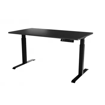 Secretária cama meble MOON LONG com regulação elétrica de altura 150x80 cm, tampo retangular de aglomerado, 72–120 cm de altura, preta/antracite