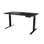 Secretária cama meble MOON LONG com regulação elétrica de altura 150x80 cm, tampo retangular de aglomerado, 72–120 cm de altura, preta/antracite