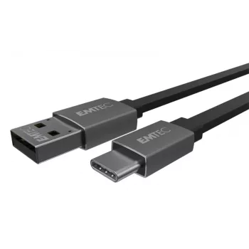 Cabo USB Emtec T700C 1,2 m USB A para USB C preto