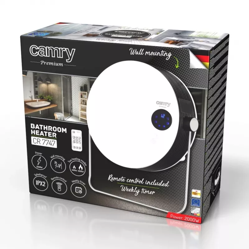 Camry | CR 7747 | Aquecedor de toalhas | 2000 W | Número de níveis de potência 2 | Branco | IPX 2