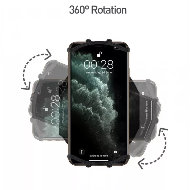 Braçadeira desportiva Tellur A100 para smartphone, preta, ajustável, tamanho universal