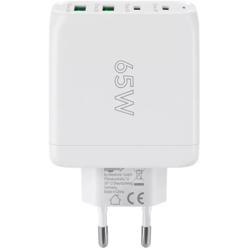 Goobay 64818 carregador para dispositivos móveis auscultadores - portátil - smartphone branco AC carregamento rápido interior (64818)