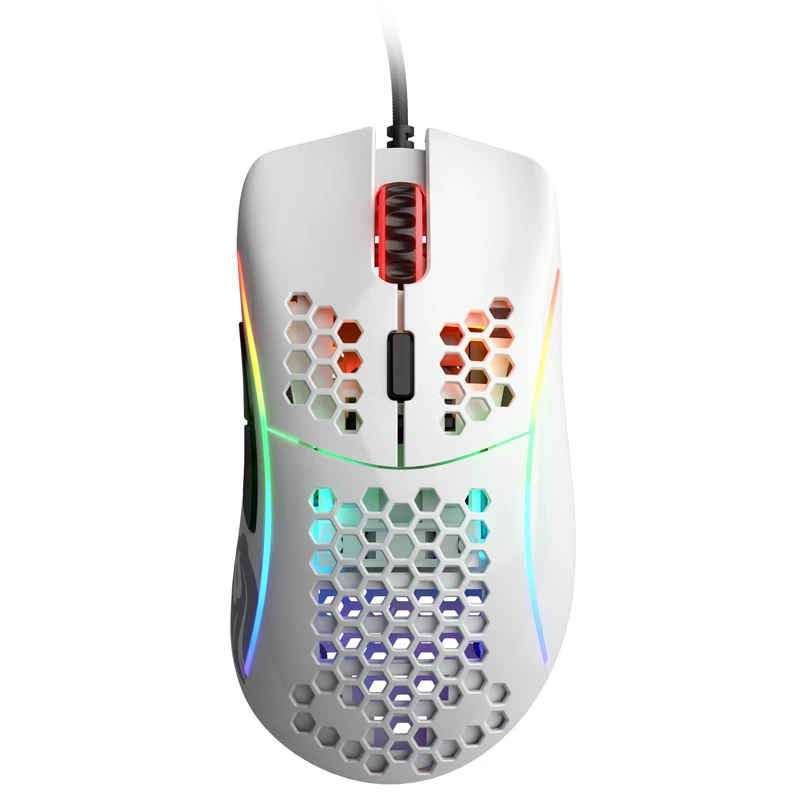 Rato gaming Glorious Model D - branco, brilhante + fita aderente - preto