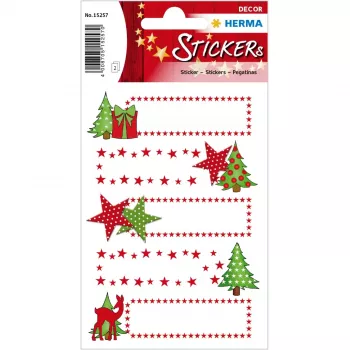 HERMA 15257 autocolantes de estrelas e abetos, 10 etiquetas