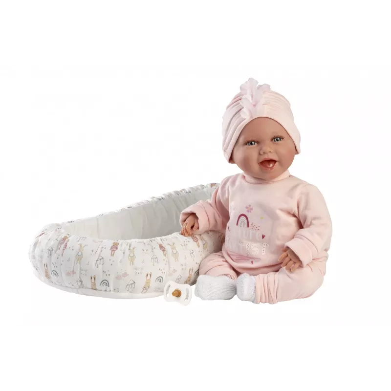 Boneca bebé Llorens Mimi Baby 42 cm — rosto realista, ri, corpo macio