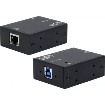 Conversor de meios de rede Exsys USB 3.2 Gen 1 B para 1 Gigabit Ethernet EX-13021HMV com conjunto de montagem em calha DIN