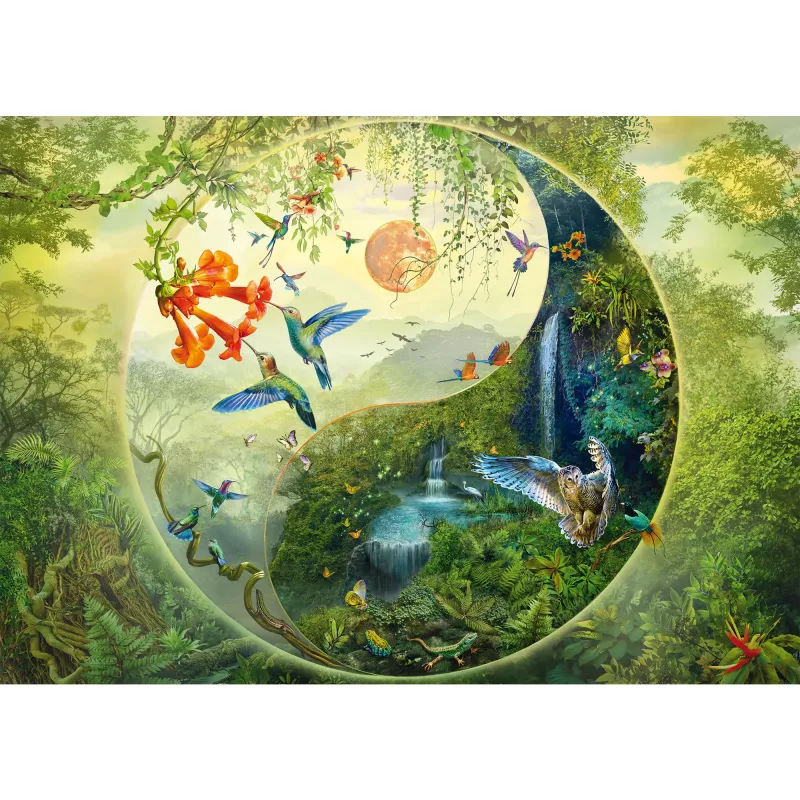 Puzzle 1000 peças, schmidt spiele Silvia Christoph — Yin & Yang na Floresta dos Colibris