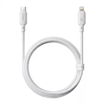 Cabo de carregamento USB Type-C para Lightning Baseus Silky Series 20W 2m branco lunar
