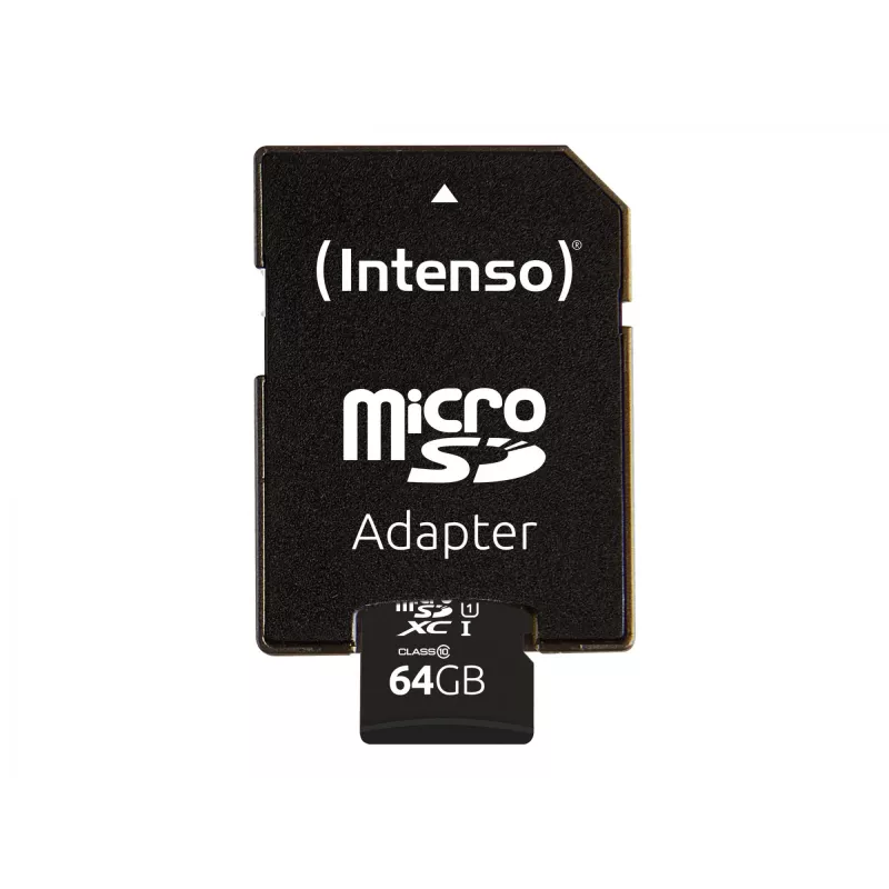 Intenso Performance - cartão de memória flash (microSDXC com adaptador SD) - 64GB - UHS-I U1 / Class10 - microSDXC UHS-I (3424490)