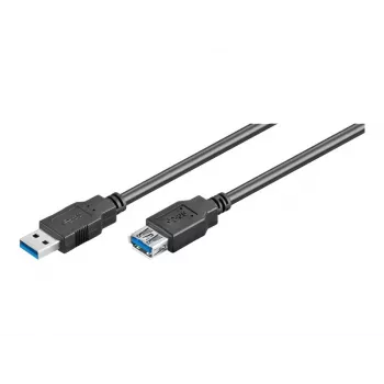 Cabo de extensão USB 3.0 SuperSpeed Wentronic Goobay, preto, 5 m - ficha USB 3.0 (Type-A) > conector fêmea USB 3.0 (Type-A) (95726)