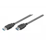 Cabo de extensão USB 3.0 SuperSpeed Wentronic Goobay, preto, 5 m - ficha USB 3.0 (Type-A) > conector fêmea USB 3.0 (Type-A) (95726)