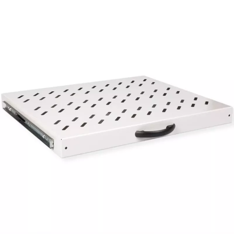 Prateleira deslizante para rack ROLINE 26.21.0275 — 1U extensível 25 kg, 35 cm de profundidade, cinzento