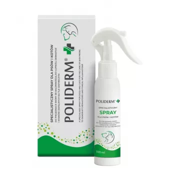 Spray de cuidado JM Sante Poliderm para pele propensa a descamação, cães e gatos, 100 ml, contra comichão
