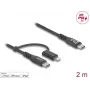 Cabo USB DeLOCK 81171 2 m USB C USB C/Lightning preto