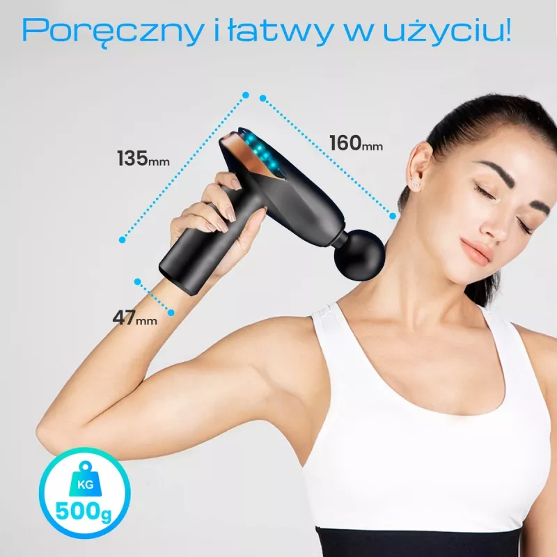 Pistola de massagem Extralink MSG-02-LITE 3200 rpm 6 acessórios