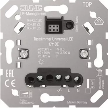 Interruptor de regulação Jung 1711DE universal LED, controlo rotativo/pressão, para lâmpadas LED