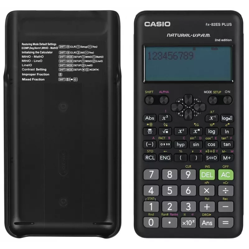 Casio FX-82ES PLUS-2 calculadora científica de bolso, 252 funções, 77 x 162 mm, preta