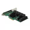 Placa DeLOCK 16 portas SATA PCI Express x4 6 Gbit/s verde cinzento