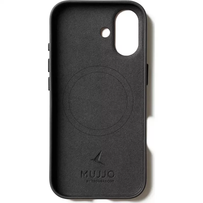 Mujjo Full Leather Case MagSafe capa para iPhone 17 preto