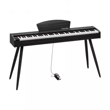 Piano digital Kruger & Matz KMDP-45P-BK — acabamento preto mate, teclas com peso