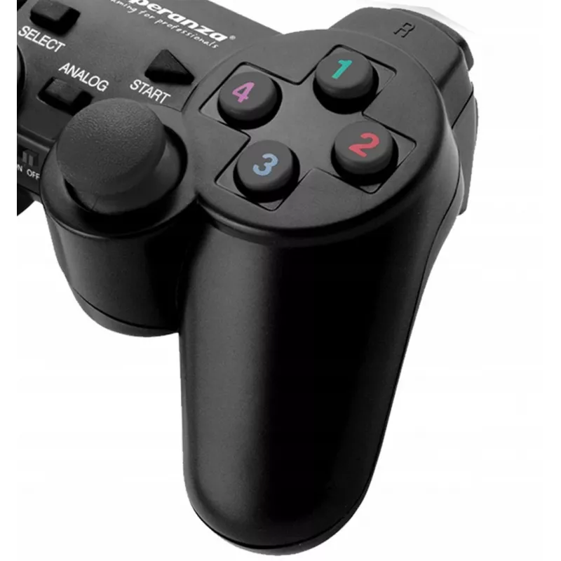 Comando de jogos Esperanza EGG108K preto USB 2.0 gamepad analógico / digital PC, Playstation 3