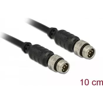 Cabo sensor/atuador DeLOCK 12688 0,1 m M8 preto