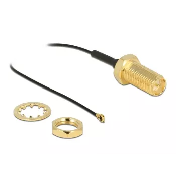 Cabo de antena DeLOCK conector fêmea RP-SMA montagem em painel para ficha I-PEX MHF4 0,81 35 cm