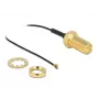 Cabo de antena DeLOCK conector fêmea RP-SMA montagem em painel para ficha I-PEX MHF4 0,81 35 cm