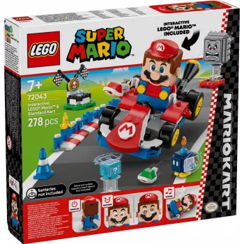 Brinquedo de construção LEGO 72043 Super Mario – Mario Kart interativo com kart padrão