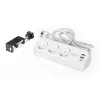 Extensão elétrica DIGITUS 3 tomadas com 2×USB-A e 1×USB-C, 3 tomadas AC tipo E/F, cabo de 1,5 m, branco