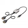 StarTech.com cabo adaptador USB para série de 2 portas de 2ft (60cm), parafusos/porcas DB9 substituíveis, retenção COM, USB-A para DB9 RS232, FTDI, proteção ESD nível 4, Windows/macOS/ChromeOS/Linux – construção robusta em TPE