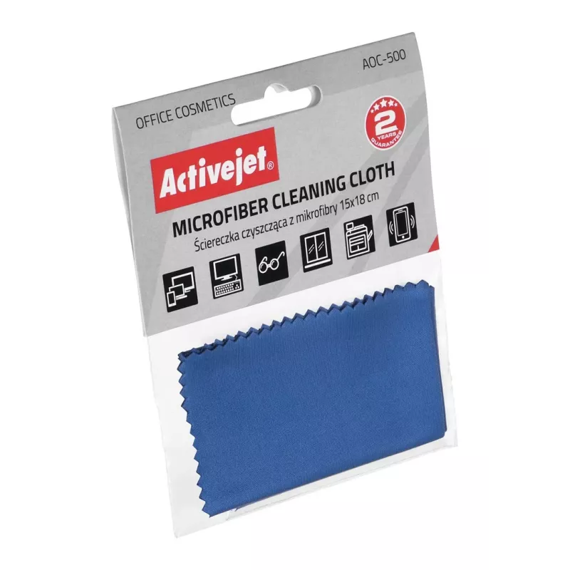 Pano de limpeza ActiveJet AOC-500 microfibra 15×18 cm, anti-dedadas, sem riscos